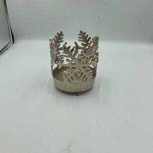 Silver Snowflake Candle Holder Lantern 3 Wick Candle tabletop Decor
